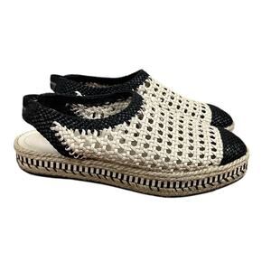 Tory Burch Dandy Woven Leather Slingback Espadrille Sandals Beach Resort Size 8